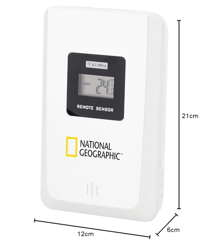 Foto von National Geographic Funkwetterstation Transparent drahtlose Wetterstation mit Innentemperatur, Außentemperatur, Luftfeuchtigkeitsmonitor, Wettertrendanzeige
