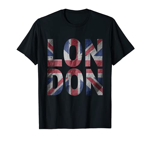 United Kingdom T-Shirts Souvenir du drapeau du Royaume-Uni de Londres T-Shirt Unisex-Adulte Noir T-Shirt Classique Manche courte Small
