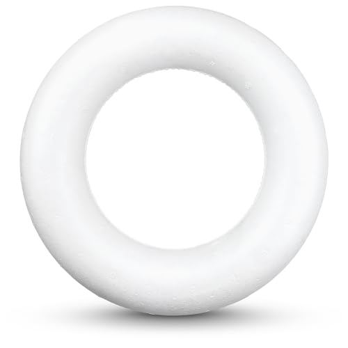 Netuno 5 Stück Styropor Ring 15 cm weiß Vollring Polystyrol...