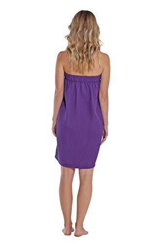 Turquaz Lightweight Knee Length Waffle Robes For Women Spa Bath Waffle