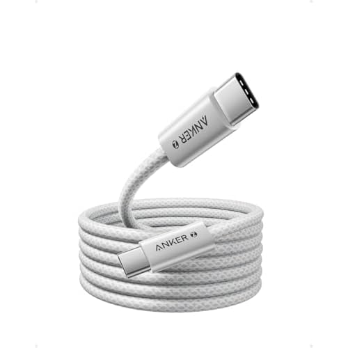 Anker Zolo Câble USB C vers USB C, 240W Câble usb c Charge Rapide, Tressé et Résistant à la Poussière, Connecteur Fin, pour iPhone 17/17 Pro/17 ProMax/Plus, MacBook, iPad, Galaxy S24 (1,8m,