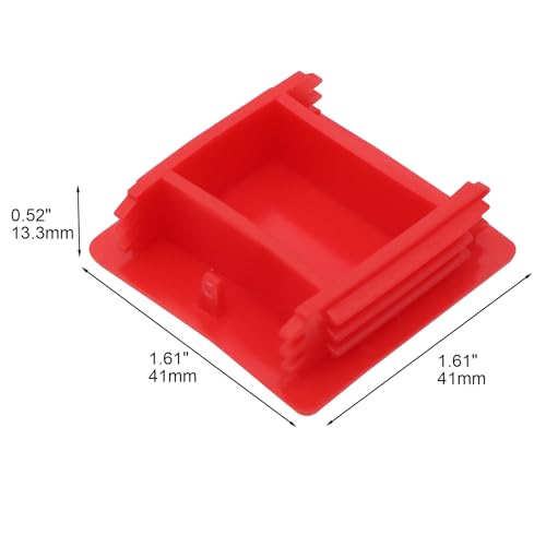 Image of 12 Pieces 1-5 /8 inch Plastic Strut Channel End Caps, Red PVC Metal Channels Protective Covers, Square Plug End Cap to Protect Unistruts, Profiles