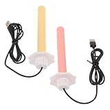 Milisten Percha Calefactable USB para Jaulas de Pájaros 2 Piezas Barra Calefactora para Loros y Cacatúas Accesorio Calefactor para Jaulas Estación Térmica en Colores Rosa y Amarillo