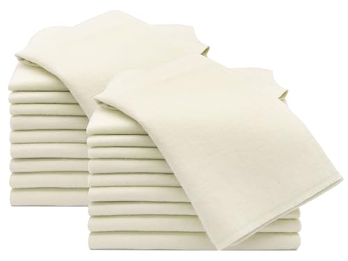 ZOLLNER 20er Set Molton Putztücher - 40x40 cm - saugfähige und langlebige Handtücher aus Baumwolle - waschbar bis 95C in beige - Oeko Tex Zertifiziert