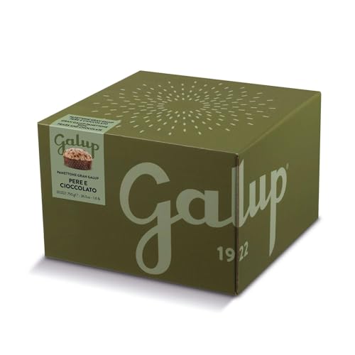 Galup Panettone Artigianale Pere e Cioccolato Extra Fondente, a Lievitazione Naturale, Guarnito con Glassa alle Nocciole, Mandorle e Granella di Zucchero - 750 g