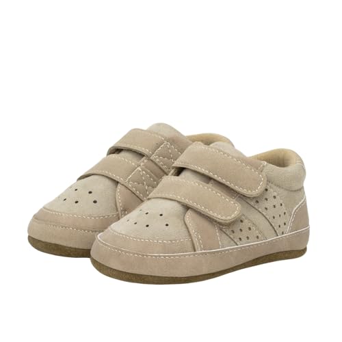 Robeez Baby Boys and Unisex First Kicks Slip Resistant Shoes & Sneakers for Infant and Toddler, Neil Tan, 18-24 Months