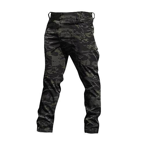 OIOLOYJM Military Cargo Pants for Men Hiking Relaxed Fit Work Waterproof Stretch Tactical Lightweight Outdoor Travel Pant