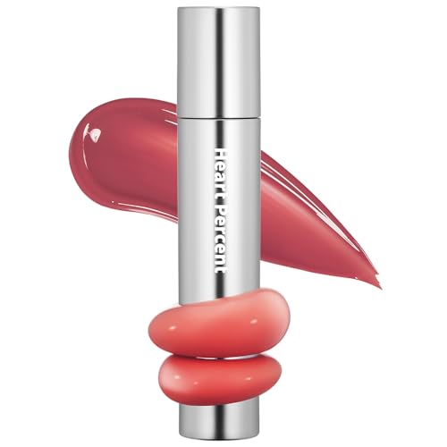 Image of Heart Percent Dote On Mood One Way Glowy Tint, Glass-like High Shine Glossy Finish w /Long-Lasting Luminous Color Lip Stain for Glowy Look, #05. Rosy Bomb