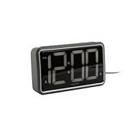 Karlsson New Retro Alarm Clock with Large Digit Display - with Rechargeable USB or Battery Operated (Jungle Green)