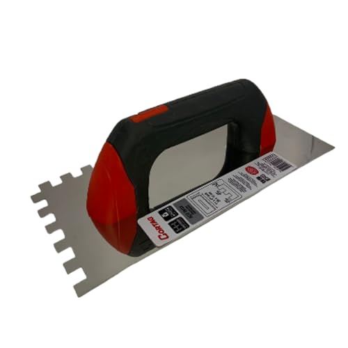 NUEVO 2024 - PEINE DE ACERO INOXIDABLE CON MANGO GOMA CERRADO 280 x 120 mm – 8 x 8 mm