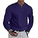 Produktbild Basic T-Shirt Herren V-Ausschnitt Slim Fit Casual Shirt Herren Einfachheit Komfortabel Langarm Shirt Herren Täglich Einfarbig Shirt Herren J-Dark Purple M
