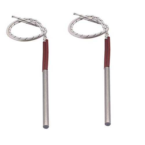 tatoko Cartridge Heater 12V 100W 8x100mm Electric Hot Rod Stainless Steel Heating Element Replacement 2PCS