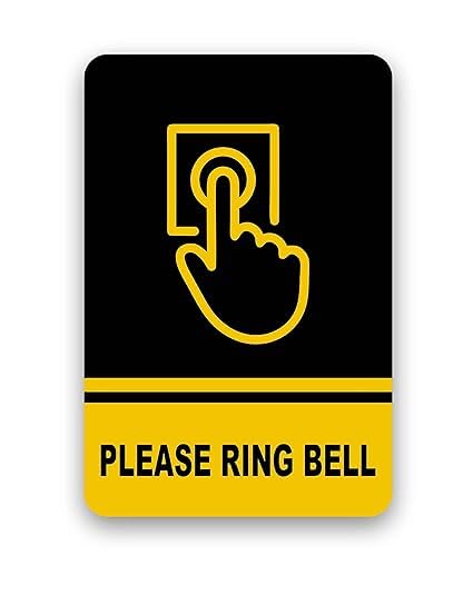 SHIVOID® The Bell Sign Sticker for home, clinic, office, shop, Hospital, Scratch Resistant (6 x 4 inches) Pack of 2