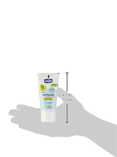 Image of Chicco Toothpaste for Kids, Best for Baby (6m-6y), Apple-Banana Flavour, 50g (Pack of 4) | Fluoride-Free & Low Abrasive | Removes Plaque, Helps Prevent Cavities | IDA Accepted