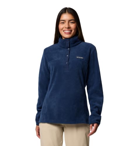 Image of Columbia Womens Benton Springs Half Snap II Pull Over Fleece Jacket, Dark Stone /Canoe /Vintage Blue, 3X