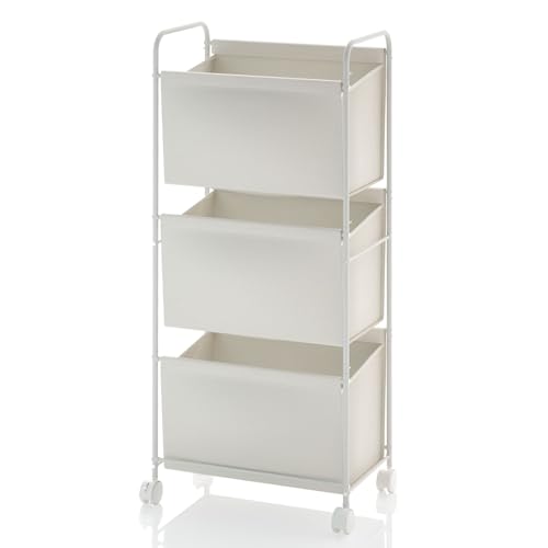 Image of 125L Vertical Laundry Hamper with Wheels, 3 Section Large Rolling Laundry Sorter with Detachable Inners, Metal Clothes Hamper Laundry Baskets Organizer for Bathroom, Bedroom, Dorm (Beige)
