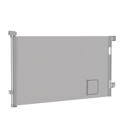 homewell 150cm Treppenschutzgitter Ausziehbare für Babys, Türschutzgitter mit Katzenklappe, Türschutz für Treppen/Türen/Innen & Außen,...