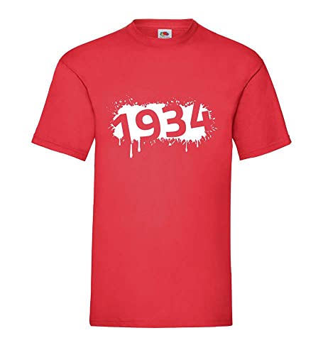 T-shirt pour homme 1934 rouge XXXL : ne rétrécit pas, coupe ample anti-serrage
