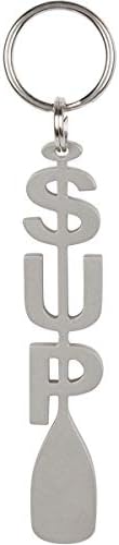 SUP Stainless Steel Stand up Paddle Board Keychain - Durable Hand Finished - unique accessories gift