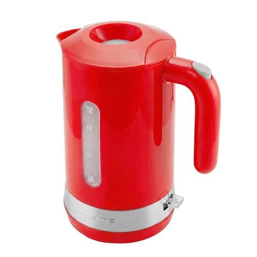 OVENTE 1.8L Electric Tea Kettle, Easy-Fill Lid Water Boiler, Red KP413R