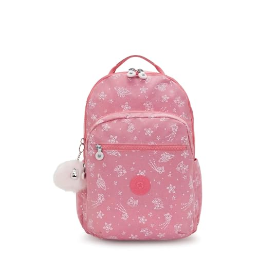 Mochila Dois Compartimentos Grande Seoul lap Kipling Glitter Cats