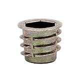 E-Z LOK Threaded Insert for Soft Wood, Zinc Hex-Flanged Thread Inserts M10-1.5 Internal Threads, 13mm Length Pack of 25