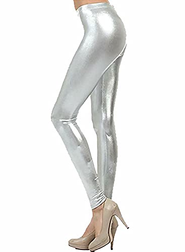 FAIRY TRENDZ LTD Legging élastique effet mouillé pour femme - Taille S/3XL - Tailles 36-54 - Gris - 44-46 Cover