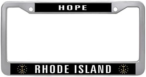 Nuoyizo Rhode Island License Plate Frame Slim Car Tag Frame License Plate Cover With Two Holes And Two Chrome Screw Caps