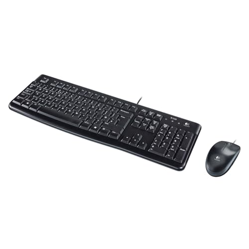 MK120 Combo Tastiera e Mouse con Filo per Windows, Layout Internazionale QWERTY - Nero