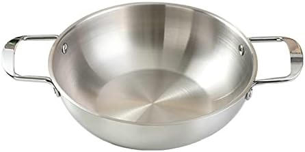 Seafood Pot Mini Chef's Classic Stainless Steel Everyday Pan Cookware Portable Pot Kitchen Cooking Tool (Silver, 22CM)