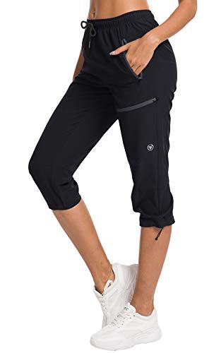 ChinFun Women's Hiking Capris Pants Outdoor Quick Dry Cargo Cropped Pants Water Resistant