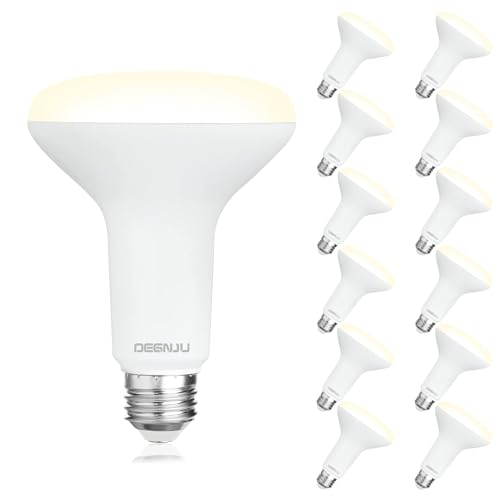 Image of DEGNJU 12 Pack BR30 LED Recessed Light Bulb, Dimmable Indoor Flood Light Bulbs CRI80 7W Equivalent 65W 3000K Warm White 650 Lumens, 15000 Lifetime Hours E26 Base LED Can Light Bulb, Flicker-Free