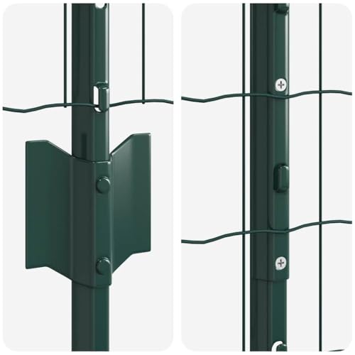 Grüner Gartenzaun mit Pfosten, 1,2 x 10 m, Stahl und PVC, robuste Drahtgeflecht-Einzäunung, ideal für Garten und Terrasse, langlebiger Sichtschutz