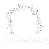 SOESFOUFU Cinturón de Boda para Novia Hecho a Mano Flores de Perla, Accesorio Decorativo para Vestido de Novia en Color Plateado, Ligero y Resistente para Bodas y Fiestas