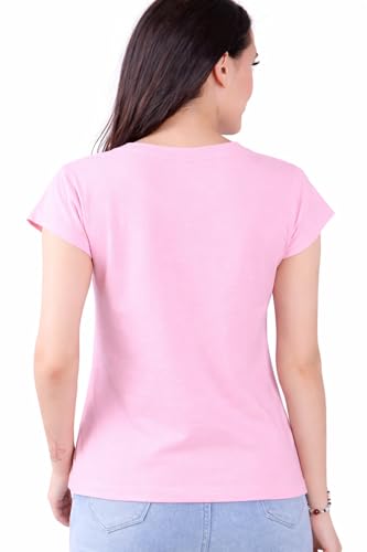 Image of Women's V Neck Plain T-Shirt, Black, Short Sleeve, Casual Wear