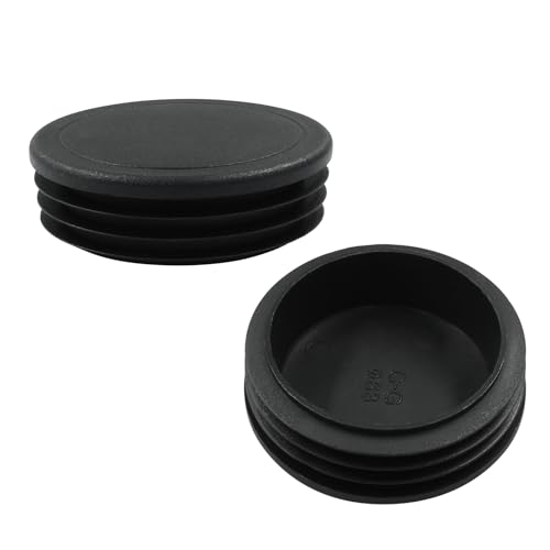 Image of 8 Pcs 2-1 /2 inch Round Plastic Plugs Insert Chair End Caps Black End Caps for Tubing, Chair Legs