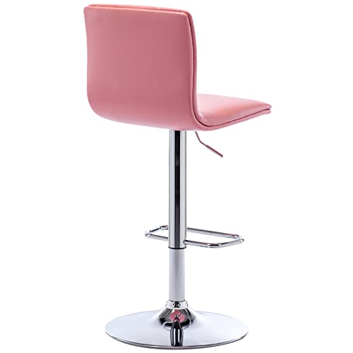Brage Living Tufted Adjustable Bar Stools, Modern Pu Leather Swivel Airlift Barstools With Back, Armless Counter Height Bar Chairs For Kitchen Dining Pub Cafe Set Of 2 (Pink) #TOP7