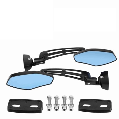 Rétroviseur de moto RiToEasysports en alliage d'aluminium avec lentille bleue à angle réglable
