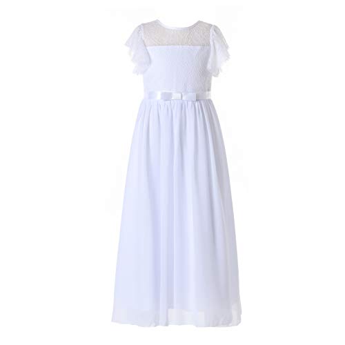 Glamulice Flower Girl Bohemian Dress Ruffle Chiffon Wedding Bridesmaid Holiday Beach Dresses
