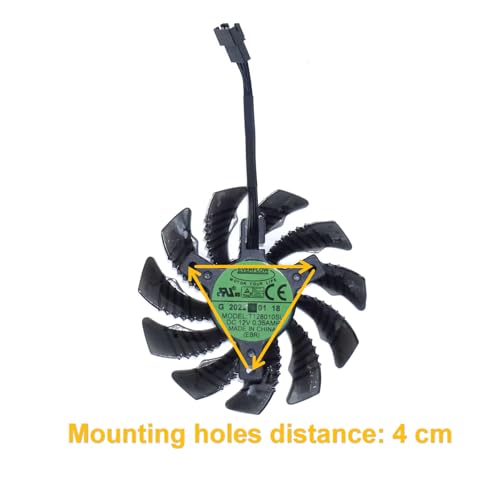 iHaospace 78mm T128010SU Grafikkartenlüfter Graphics Card Cooling Fan Replacement Kompatibel mit Gigabyte RTX 3050 3060 TI 3070 Gaming OC
