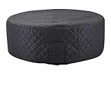 Yinnhom Runde Pool Abdeckung 208 cm, UV-Resistant Pool Abdeckung mit Adjustable Buckles und Reißverschlusstür fur Summer and Winter, Tear-Resistant High Density Tarpaulin, einfache Installation