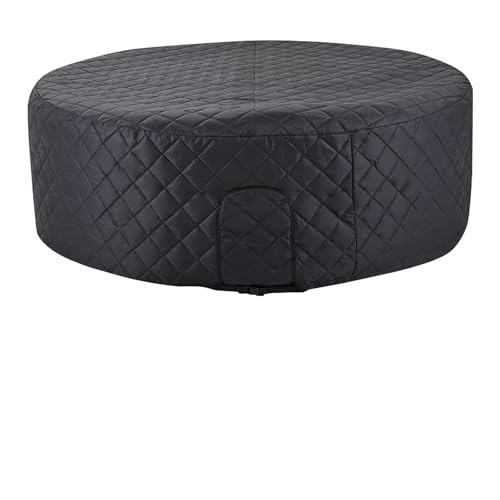 Yinnhom Runde Pool Abdeckung 208 cm, UV-Resistant Pool Abdeckung mit Adjustable Buckles und Reißverschlusstür fur Summer and Winter, Tear-Resistant High Density Tarpaulin, einfache Installation