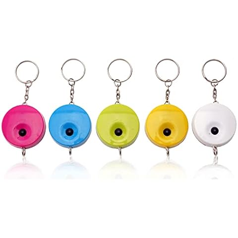 LIJUST 150 cm/60 inch Retractable Measuring Tape for Body Double Sided Keychain Soft Tape Measure Sewing Fabric Tailor Cloth Craft Measurement Tape 5 Pack(Blue, White, Green, deep Pink, Yellow) Cover