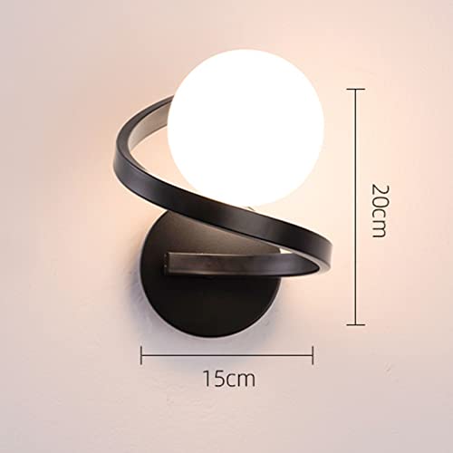 Aplique de pared de cristal esferico negro estilo moderno para salon 3