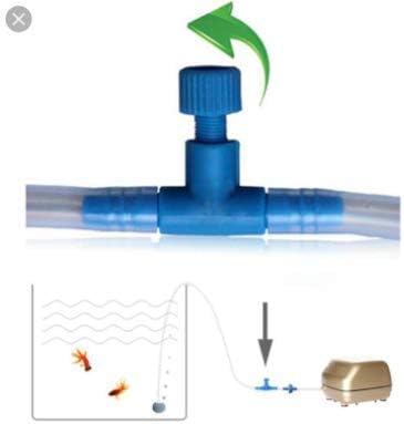 New Day Solutions 10 Piece Plastic Aquarium Fish Tank 2 Way Air Pump Control Valves, Blue