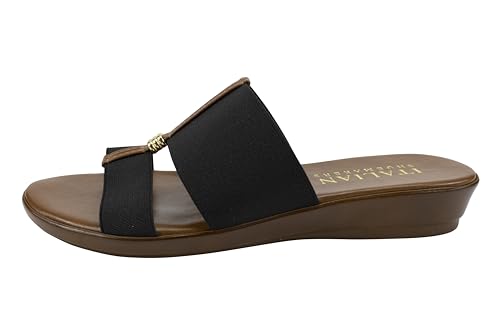 Image of ITALIAN Shoemakers Women's Sofy Wedge Sandal, Comfort Casual Open Toe - Made in Italy, 1.5 inch Heel