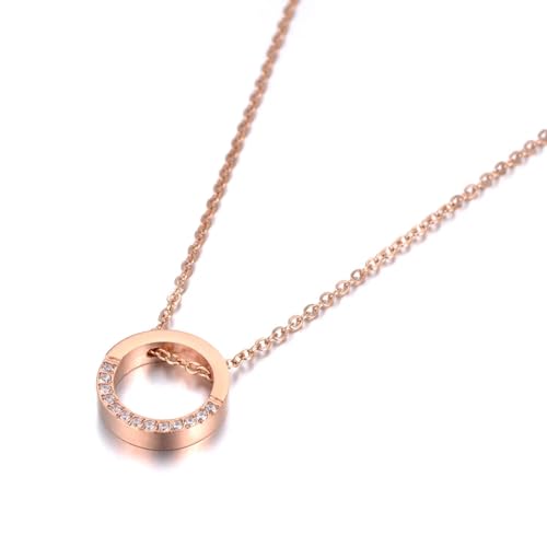 Bijoux tendance bureau : collier pendentif cercle rosegold d'une finition rare