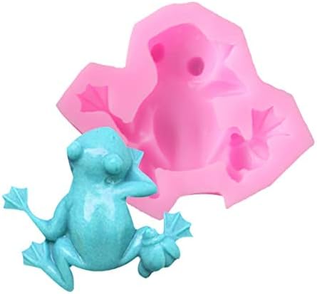 Molde de silicona 3D de rana para fondant, chocolate y caramelo, moldes de chocolate, molde de silicona para pastel de chocolate, ideal para cocina,