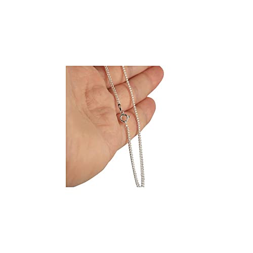 Authentic 925 Sterling Silver 1.5Mm 2Mm Curb Cuban Chain Necklace Womens Boys Girls 16-30 #TOP1