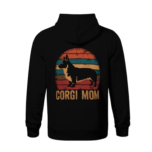 Kids Retro Corgi Mom Owner Gifts Boys Girls Lightweight Kangaroo Pocket Fleece Hoodies3